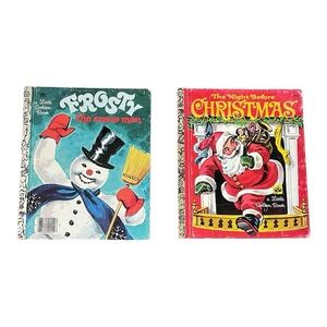 Two Vintage Golden Christmas Books